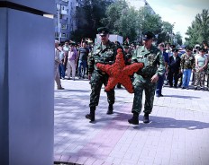 В честь Дня пограничника на площади Дзержинского прошел митинг 