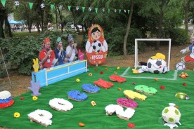 Чемпионат мира по футболу, год добровольца и детского спорта стали главными темами для композиций на 45-й выставке цветов